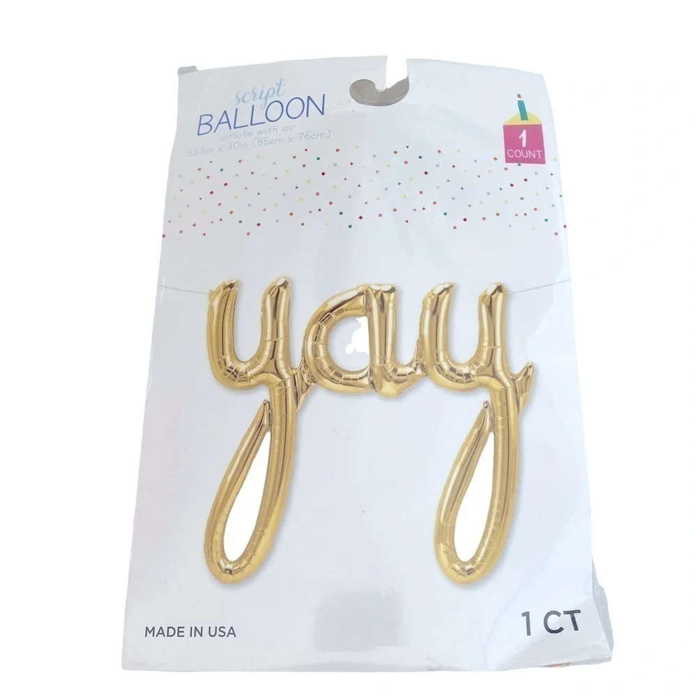 Target Gold Script Balloon “YAY” Party Graduation